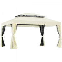 Outsunny 10 X 13 Ft Tonnelle Barnum Pavillon De Jardin Style Colonial Double Toit Toile Moustiquaire