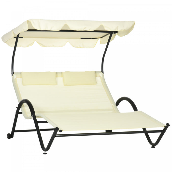 Chaise De Bronzage Outsunny Chaise Longue De Toit Pare-soleil, Gris Fonce