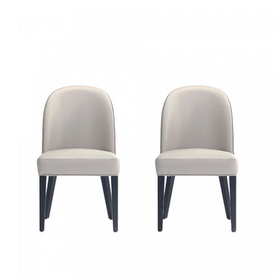Hillman Modern Wood Upholstered Dining Chair in Light Gray - Set of 2 | Chaise de salle a manger moderne en bois Hillman avec revetement en tissu gris clair - Lot de 2