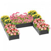 Outsunny 2,4 X 2,4 M Diy Lit De Jardin Sureleve, Lot De 5 Grandes Jardinieres En Acier Pour Plantes D'exterieur, Legumes, Fleurs, Herbes, Assemblage Facile, Gris