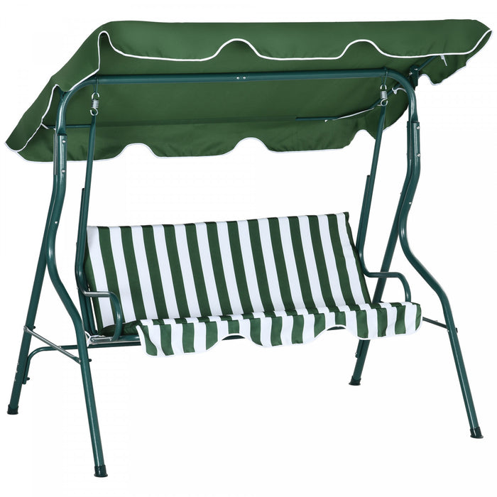 Outsunny Balancoire De Patio A 3 Places, Balancoire Avec Auvent Reglable