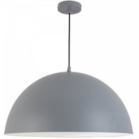 Grand luminaire suspendu Ofelia de Dainolite avec fini gris et 1 ampoule