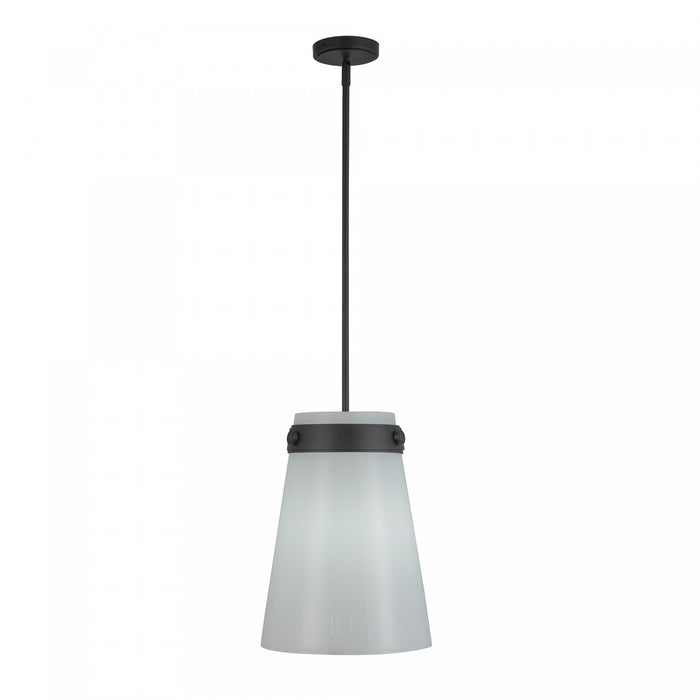 Suspension A 1 lampe Dahlia De 12 po, Noire
