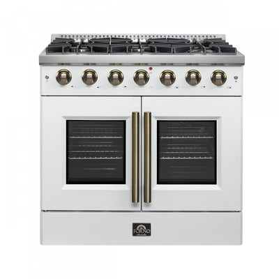 Forno Galiano 36" White Gas Range, 4.32 cu.ft- FFSGS6444-36WHT | Cuisiniere a gaz blanche Galiano 36 pouces, 4,32 pi³ – FFSGS6444-36WHT