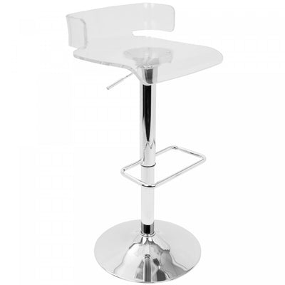 LumiSource Pride Contemporary Adjustable Barstool - Clear Acrylic|Tabouret bar réglable contemporain Pride - acrylique transparent