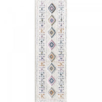 Carpette à poil long Lola à motif de diamants - 2 pi 7 po x 8 pi