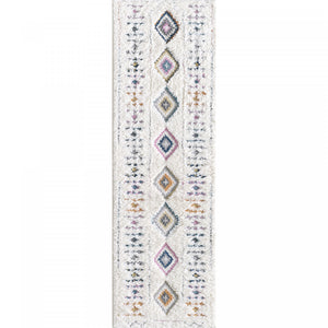 Carpette à poil long Lola à motif de diamants - 2 pi 7 po x 8 pi