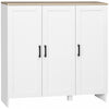 HOMCOM Armoire buffet moderne avec etageres reglables, blanc