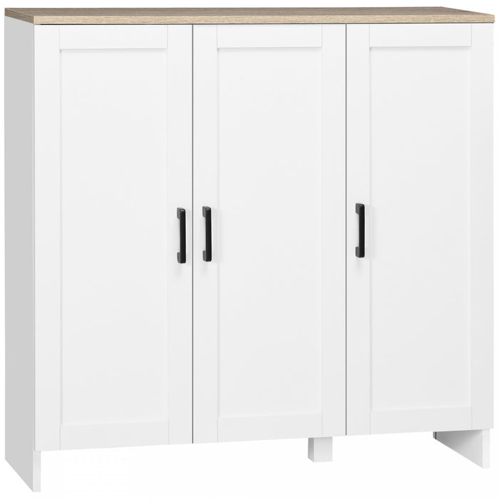 HOMCOM Armoire buffet moderne avec etageres reglables, blanc