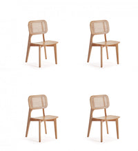Chaise de salle a manger en bois style industriel Versailles, finition naturelle - Lot de 4