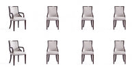  Ensemble de 8 chaises de salle a manger Grand Traditionnel en gris clair