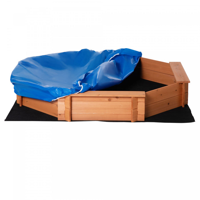 Bac A Sable Pour Enfant Dans La Cour, Avec Couverture En Polyester, Planche De Siege, Pour Les 3-8 Ans, Rouge, 55\" X 55\" X 8.5\"