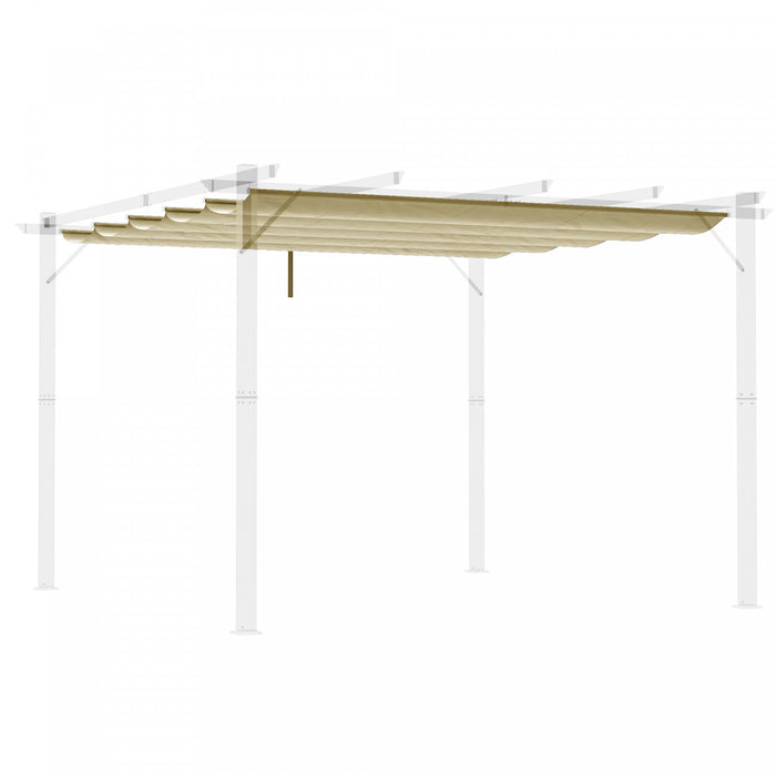 Outsunny Auvent De Pergola Petractable De Remplacement Pour Pergola De 13,1' X 9,8', Remplacement De La Couverture De Pergola, Beige