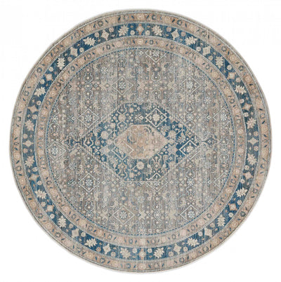 Lucia Traditional 5'0" x 5'0" Area Rug in Blue Indoor Area Rug | Tapis Traditionnel Lucia 5'0" x 5'0" en Bleu