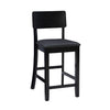 Tabouret contemporain Torino de hauteur comptoir en similicuir - noir