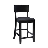 Tabouret contemporain Torino de hauteur comptoir en similicuir - noir