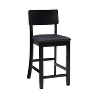 Tabouret contemporain Torino de hauteur comptoir en similicuir - noir