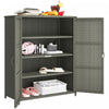 Outsunny Armoire De Rangement Exterieure En Osier, 4 Etageres Avec 2 Portes