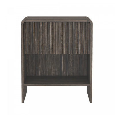 Novara Contemporary 22" Nightstand in Jacobean Walnut (1-Drawer) | Table de nuit contemporaine Novara 56 cm en noyer Jacobean (1 tiroir)