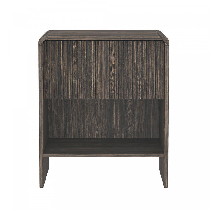 Table de nuit contemporaine Novara 56 cm en noyer Jacobean (1 tiroir)