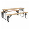 Outsunny Ensemble De Table De Pique-pliante 3 Pieces