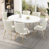 Ensemble de salle a manger moderne Sophia 7 pieces avec table et chaises, beige