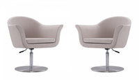  Fauteuil pivotant moderne tisse Voyager en melange de fibres, coloris orge - Lot de 2