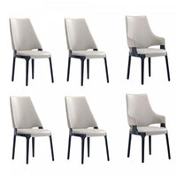  Ensemble de 6 chaises de salle a manger Kara Modern en gris clair