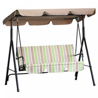Outsunny Balancelle De Jardin Pour 3 Personnes Avec Auvent, Chaise Balancoire De Jardin Avec Support