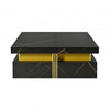 Table Basse Carree Marcia De 43,3\" En Bois Composite Avec Tiroirs De Rangement, Noire