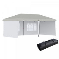 Outsunny 10'x 20' Abri Instantane Tente De Partie, Auvent D'exterieur Avec Sac De Transport, Blanc