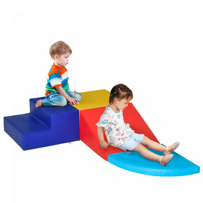 Qaba Crawl And Climb Foam Play Set Toddler Nugget 4 Pieces Lightweight Interactive Set For Climbing,|Qaba 4 Blocs De Construction En Mousse Modules De Motricite Jouets Educatifs Ideal Pour Grimper Glis