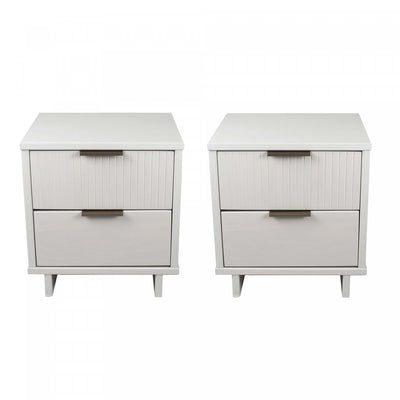 Granville Modern 18" Nightstand in White (2-Drawer) - Set of 2 | Table de nuit Granville Modern 18" en blanc (2 tiroirs) - Lot de 2
