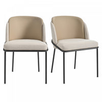  Olivia Ensemble de 2 chaises de salle a manger modernes avec pieds inclines et pieds reglables, beige