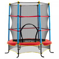 Qaba 65 Pouces Mini Trampoline Pour Enfants Avec Filet De Cloture Integre Fermeture Eclair Coussin D