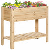 Outsunny Jardiniere Surelevee Avec Etagere De Rangement, Bois Naturel