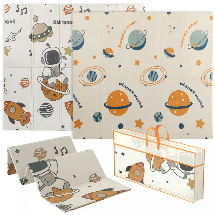 Qaba Tapis De Jeu Pour Bebe, Tapis D'eveil 77\" X 69\", Theme Astronaute