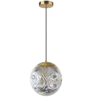 Dainolite Eris 1 Light Pendant Aged Brass Finish Smoked Glass Lamp|Luminaire suspendu Eris de Dainolite en verre fumé, avec fini laiton vieilli et 1 ampoule