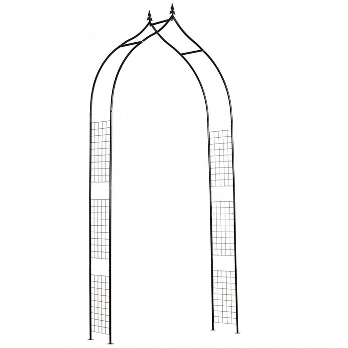 Outsunny Arche De Jardin En Metal 8pi Pour Plantes Grimpantes, Noir