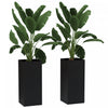 Outsunny Lot de 2 jardinieres d'exterieur en plastique de 11\", noir