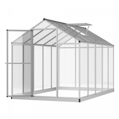Outsunny 10' X 6' X 6.4' Walk-in Garden Greenhouse Polycarbonate Panels Plants Flower Growth Shed Co|Outsunny Serre De Jardin Aluminium Polycarbonate 5,5 MĠ Dim. 3,03l X 1,83l X 1,95h M Fondation Lucar