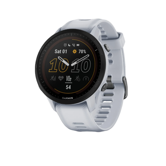 Garmin Forerunner® 955 Solar Gps Montre Intelligente - Suivi De Fitness Avec Charge Solaire - Pierre Blanche