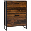 HOMCOM Armoire Chaussures Rustique 2 Portes Rabattables Etagere