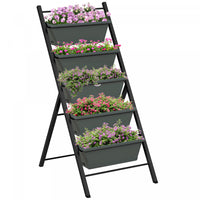 Outsunny Lit De Jardin Sureleve Vertical A 5 Etages, Gris