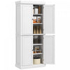 HOMCOM Garde-Manger Cuisine 4 Portes Autoportant Etageres Blanc