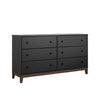 Commode Nordik de Prepac à 6 tiroirs - noire et cerisier