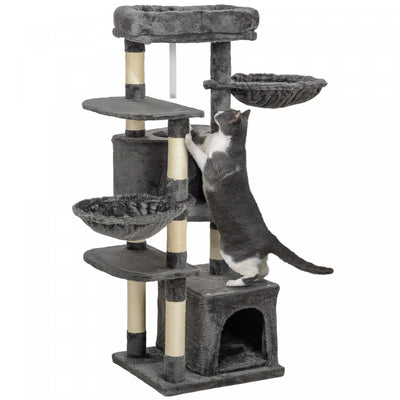 Pawhut 52.5" Cat Tree, Cat Tower For Indoor Cats With Scratching Posts, Cat Condos, Bed, Platforms, |Pawhut Arbre A Chat De 52.5", Tour Pour Chats D'interieur Avec Griffoirs, Condos Pour Chats, Lit, Pl