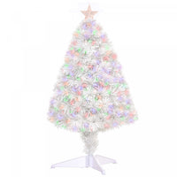 Homcom Arbre De Noel De Table Artificiel Pre-eclaire De 2.5 Pieds Avec Fibre Optique Et 85 Embouts