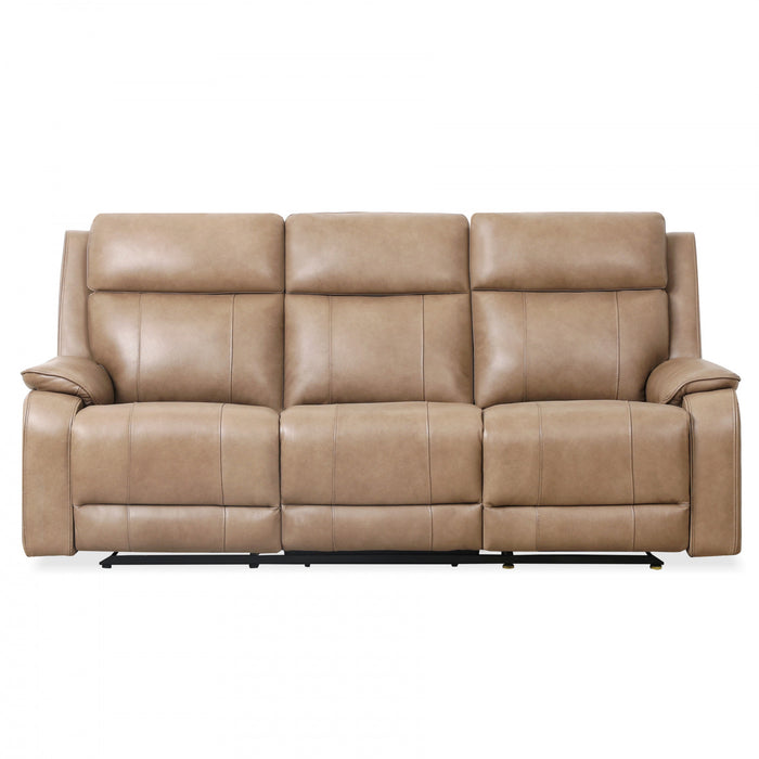 Sofa inclinable electrique Marlow de 84 po en cuir assorti avec USB/USB-C - Taupe