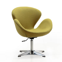 Chaise pivotante réglable Raspberry de Manhattan Comfort en chrome poli et en mélange de laine - vert